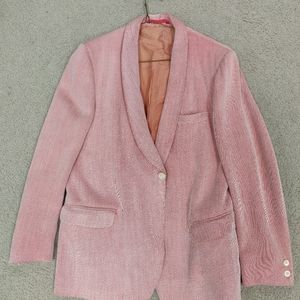 Vintage Red Striped Seersucker Tuxedo Coat 38R